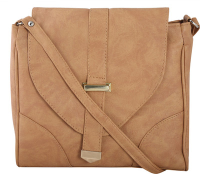 

Haqeeba Women Casual Brown Leatherette Sling Bag