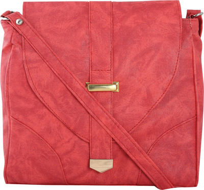 

Haqeeba Women Casual Pink Leatherette Sling Bag