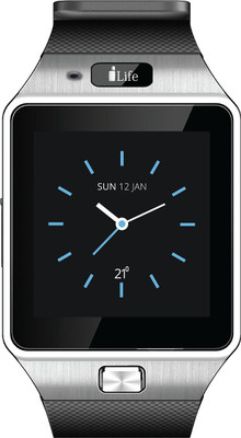 

MOBILE LINK panason.ic compatible bluetooth smartwatch with camera,sim-card slot and memory card slot Silver Smartwatch(Black Strap Free Size)