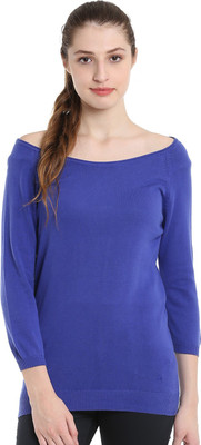 United Colors of Benetton Casual 3/4 Sleeve Solid Women Blue Top United Colors of Benetton Casual 3/4 Sleeve Solid Women Blue Top