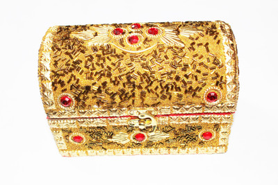

Wonder Star Present Premium Quality Handmade Bangle Box/Jewelry Box (Without rod for hanging bangle) Makeup, Jewerly, Vanity, Bangle Vanity Box(Gold)