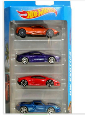 

BIGSTEPPERS RACING IS FUN, HOT WHEELS CAR SET OF 4(Multicolor)