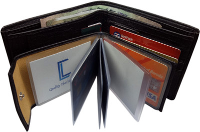 

craft n life Men Black Artificial Leather Wallet(10 Card Slots)