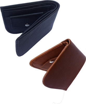 

FRIENDS & COMPANY Men Casual Black, Tan Genuine Leather Wallet(8 Card Slots)