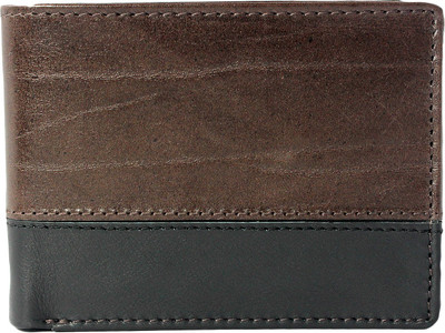 

Pera Mantica Men Black Genuine Leather Wallet(6 Card Slots), Black & brown