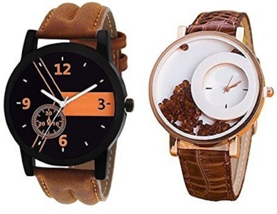 Aaradhya Fashion LR01-Maxre Brown Combo2 Analogue Watch  - For Couple   Watches  (Aaradhya Fashion)