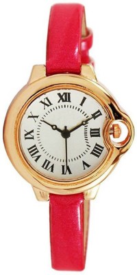 Talgo New Arrival Festive Season Special Round Analogue White Dial Pink Leather Starp Watch  - For Women   Watches  (Talgo)