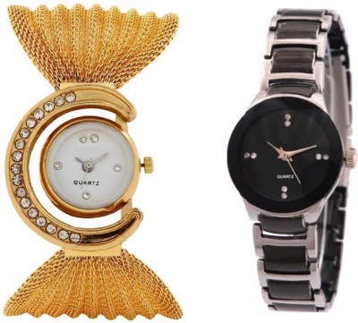 PEPPER STYLE Gold Butterfly And Silver Black Women Wrist Watch Girls & Womens STYLE 047 Watch  - For Girls   Watches  (PEPPER STYLE)