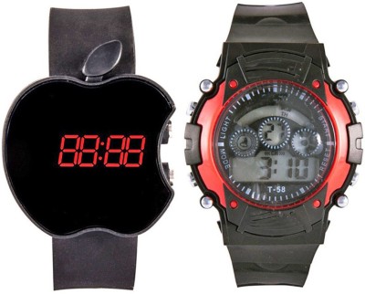 SS Traders -Cute Black Apple shaped and Red Seven Lights Digital watches for kids,Good Gift Watch  - For Boys & Girls   Watches  (SS Traders)