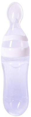 

N&M Baby Squeeze Style Bottle Feeder with Dispensing Spoon for Infant Newborn Toddler- White - 90 ml(White)