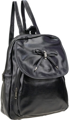 

AVMART Fashionable Leather look Black Formal Casual Backpack02 15 L Backpack(Black)