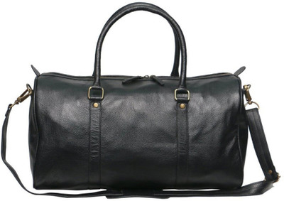 

Leather Bags & More... Milano A Must Have Gorgeous Genuine Leather Black Colour Weekender Cum Gym Tote Duffle.(Unisex) Weekender(Black, 22 L)