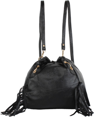

GELILIA Black Synthetic Backpack(Black, 5 L)