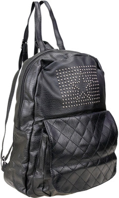 

AVMART Fashionable Leather look Black Formal Casual Backpack03 Waterproof Backpack(Black, 3 L)