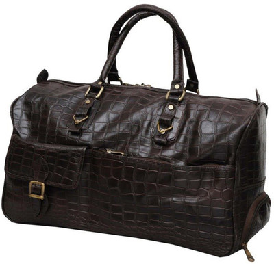 

Leather Bags & More... Waldroff I Is A Sturdy & Soft Genuine Leather Luxurious Brown Colour Duffle Cum Stroller. (Exotic Nile Croco Leather). Trolley(Brown, 18 L)