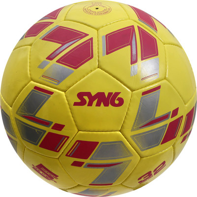 

SYN6 Excellent Match Football Yellow, Size , Hand Stitched Ball Laminated With 3 Layers Of Polyester Cotton Football - Size: (Pack of 1, Yellow