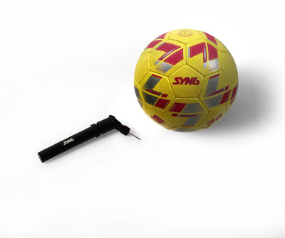 

SYN6 Excellent Match Football Yellow With pump, Size , Hand Stitched Ball Laminated with 3 Layers Of Polyester Cotton Football - Size: (Pack of 1, Yellow