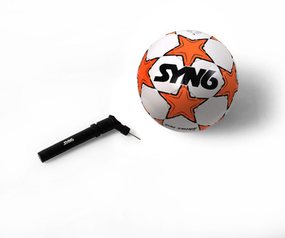 

SYN6 SYNSHINE Football with pump, Size  fluorescent orange, Rubber Soccer Ball for Hard Grounds Football - Size: (Pack of 1, Orange