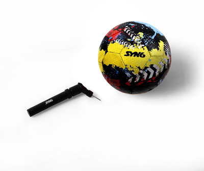 

SYN6 Football, Street Soccer Ball With Pump, Made with recycled tyre, Excellent for Concrete and Hard grounds Football - Size: (Pack of 2, Multicolor