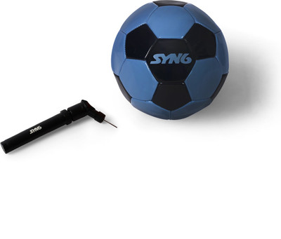 SYN6 Football 1500M With Pump, Size 4, Blue Super Glossy Micro PVC Football - Size: 5(Pack of 1, Blue)