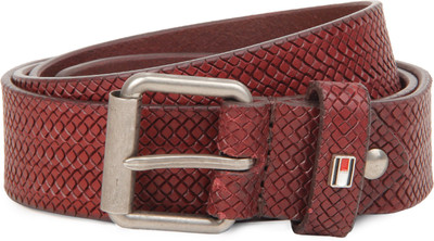 

Tommy Hilfiger Men Tan Genuine Leather Belt, Burgandy(ss-1607 spa cherry)
