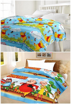 Craftdia Cartoon Single AC Blanket(Poly Cotton, Blue)