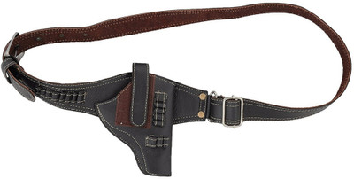 

Purwanchal PU 32 Bore Pistol/Revolver Belt Cover, 15 cm x 11 cm (Black and Dark Brown) Key Chain
