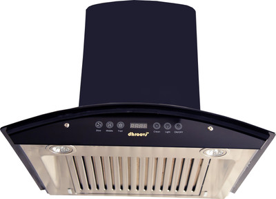 Dhroovs santum eco titanium Wall Mounted Chimney(black 1100 CMH)