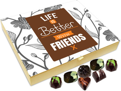 

Chocholik Friendship Gift - Life Is Better With Amazing Friends Chocolate Box For Friends - 20 Pc Truffles(240 g)