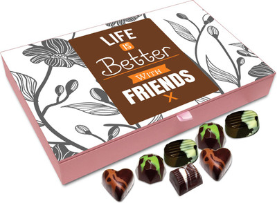 

Chocholik Friendship Gift - Life Is Better With Amazing Friends Chocolate Box - 12 Pc Truffles(144 g)