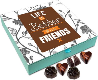 

Chocholik Friendship Gift - Life Is Better With Amazing Friends Chocolate Box For Friends - 9 Pc Truffles(108 g)