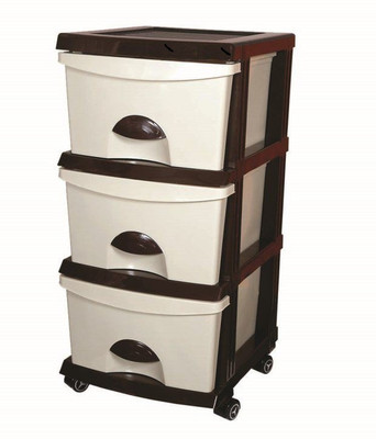 

Wud Kraft Plastic Free Standing Chest of Drawers(Finish Color - beige)