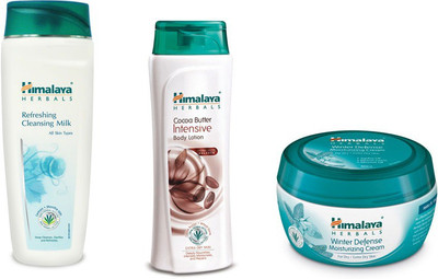 Himalaya Refreshing Cleansing Milk, Cocoa Butter Intensive Body Lotion, Winter Defense Moisturizing Cream(Set of 3)
