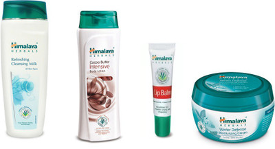 

Himalaya Refreshing Cleansing Milk, Cocoa Butter Intensive Body Lotion, Lip Balm, Winter Defense Moisturizing Cream(Set of 4)