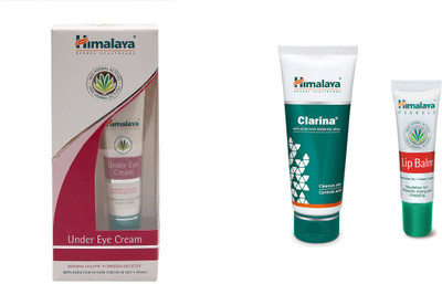 

Himalaya under eye cream, clarina anti acne face wash, lip balm(Set of 3)