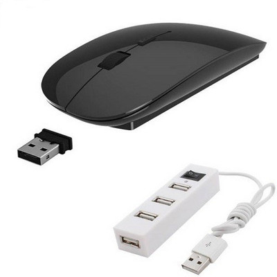 OXZA High Speed USB 2.0 4 Port Hub With Ultra Slim mouse Combo Set