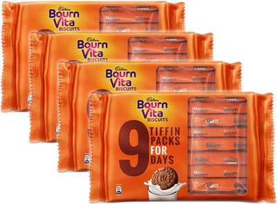 

Cadbury Bournvita Biscuits Crunchy Cookies Tiffin 9 Packs - 250 g (Pack of 4)(250 g, Pack of 4)