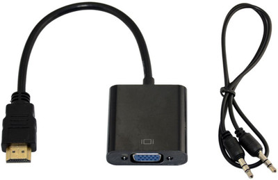 

99Gems HDMI MALE TO VGA FEMALE ADAPTER WITH SOUND Stereo Audio Cable(Black)