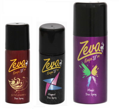 

ZevaKeepz U On Deodorant Bodyspray for Golden Wumen Perfume Body Spray - For Women(250 ml, Pack of 3)