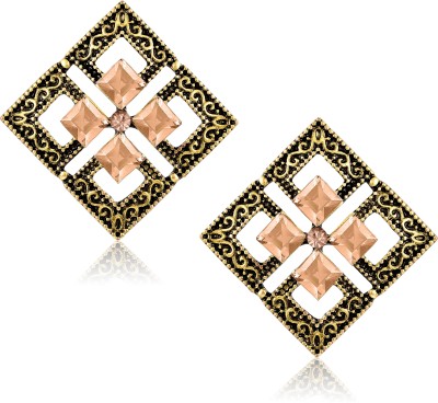 MEENAZ Fashion Jewellery Traditional Gold plated Pearl Crystal Earrings for women party wear stylish designer Wedding Set Ear ring studs for girls- earrings studs-134 Cubic Zirconia Copper, Brass Stud Earring