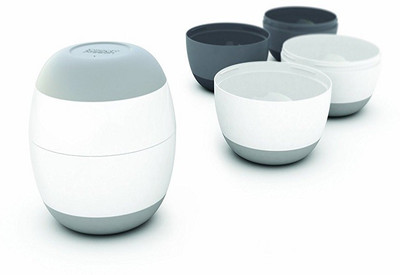 

Wishpool Prep and Store Compact Food Preparation Bowls, White and Grey, Set of 4 - Plastic(White And Grey)
