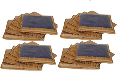 

Addyz Plain Pack of 24 Pieces Frill Single Saree Cover Salwar Kamiz Suit Blouse Case(Gold)