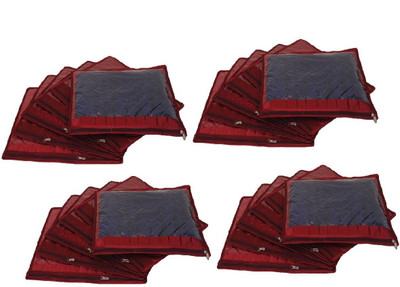 

Addyz Plain Pack of 24 Pieces Frill Single Saree Cover Salwar Kamiz Suit Blouse Case(Maroon)