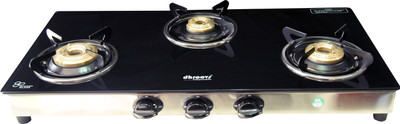 

dhroovs CT3BG EXCEL SS Steel Manual Gas Stove(3 Burners)