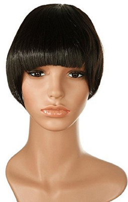 

Confidence Imported Human Fringe Bangs Wigs (Black) Hair Extension