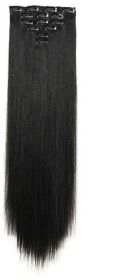 Majik Fancy 6 pcs Black Extensions For Women And Girls Hair Extension