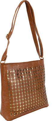 

JACY LONDON Women Casual Tan Leatherette, PU, Cotton Sling Bag