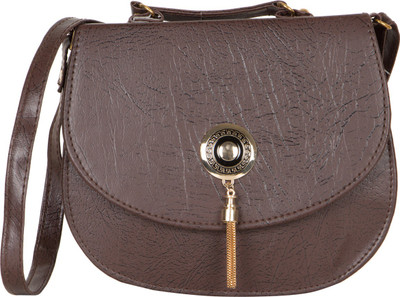 

VELINA Girls Formal Brown Leatherette Messenger Bag