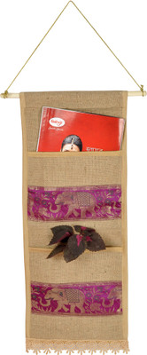 

Lal Haveli Handmade Magazine Letter Mail Holder Wall Hanging Regular Organizer( )