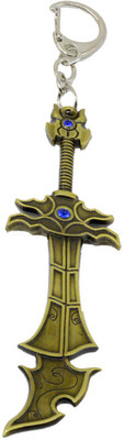 

Faynci World of Warcraft Bronze long Sword with Blue Crystal keyring Key Chain for Fashion World Key Chain
